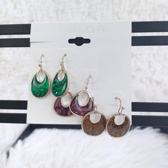 Color Brand 3 Dangle Earring Set - Picture 3 of 9
